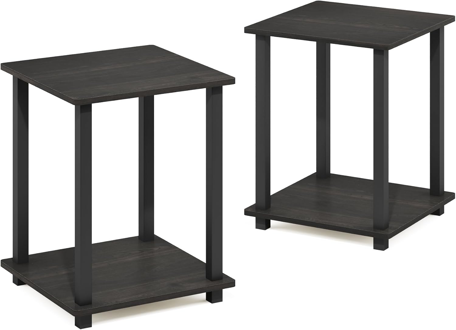 Furinno Simplistic Set of 2 End Table, Espresso/Black - Image 4
