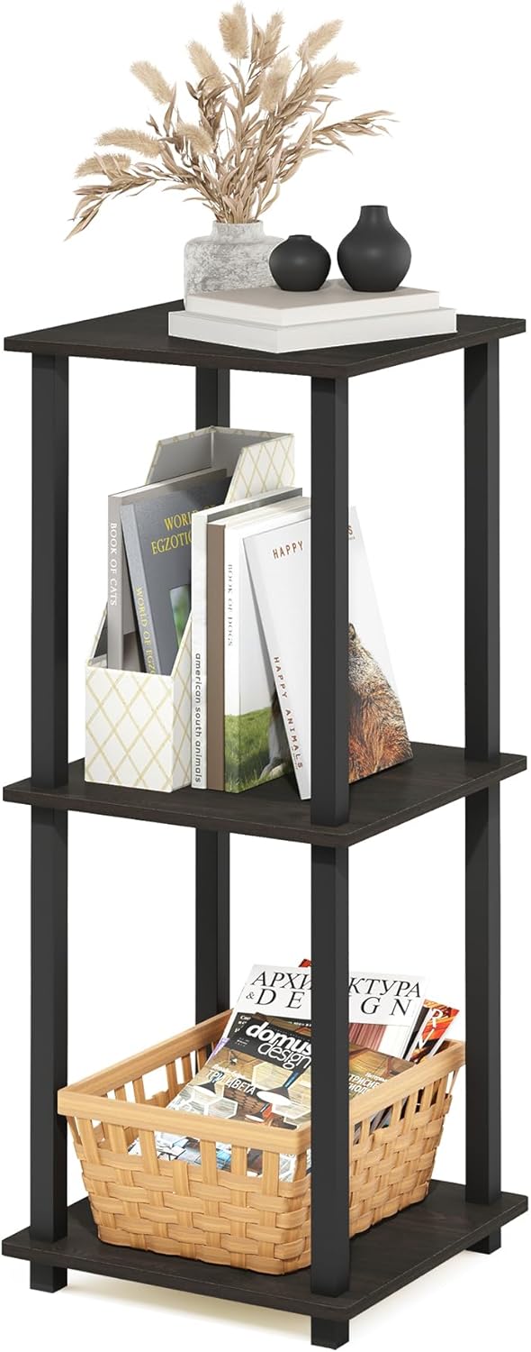 Furinno Simplistic Set of 2 End Table, Espresso/Black - Image 5